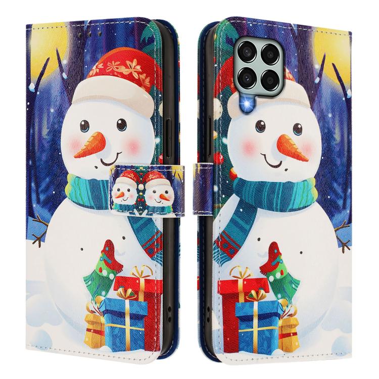 Christmas Series Buckle Leather Phone Case with Hand Strap, For Samsung Galaxy M33 5G, For Samsung Galaxy A53 5G, For Samsung Galaxy A73 5G, For Samsung Galaxy A33 5G