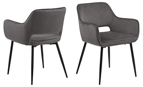 AC Design Furniture Rebecca Sedia da Pranzo,Grigio, Metallo, L: 59.5 x W: 56 x H: 79 cm, 2 Pezzi : Amazon.it: Casa e cucina
