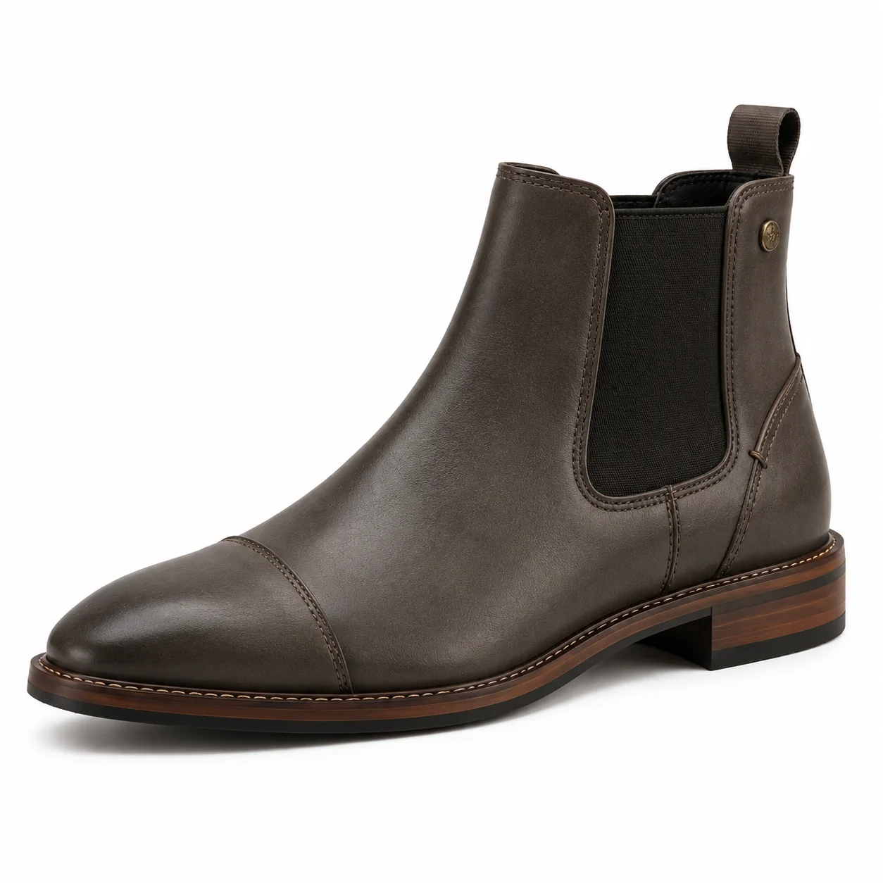 Men��s Dark Brown Chelsea Boots �C Cap Toe Design