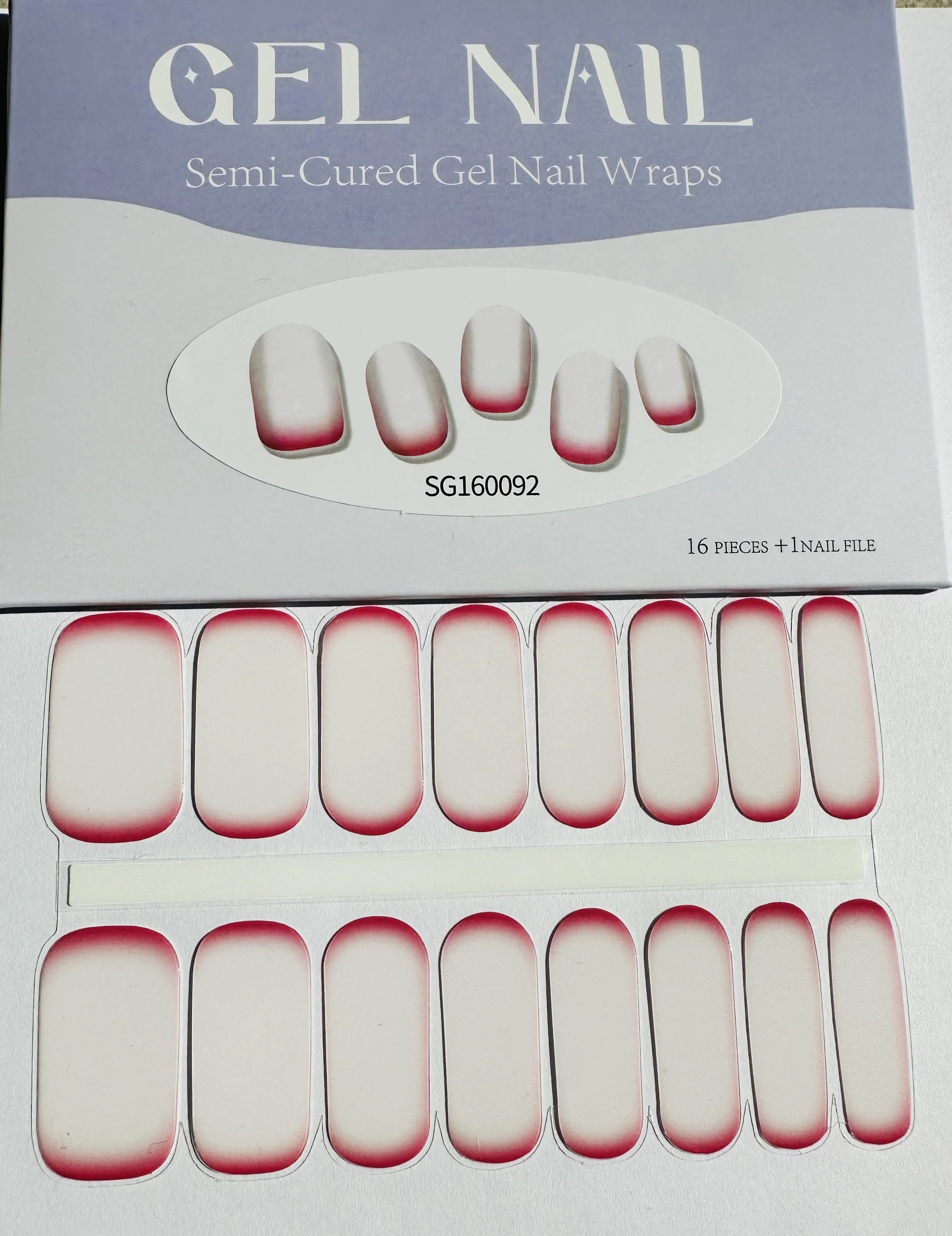 Red Ombre Stripes Gel