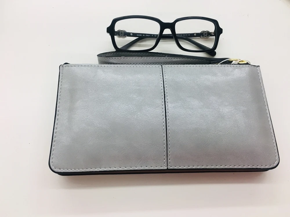 Zoe Zip Purse | Pale Grey