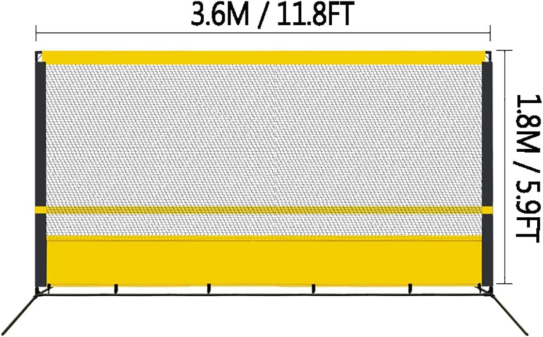 Tragbarer Tennis-Rebounder, Tennis-Übungswand für das Training im Innen- und Außenbereich, Trainingsgerät, Tennis-Rebound-Netz, für Grundschläge und Volley-Tennis (Größe: 1,8 x 3,5 m)