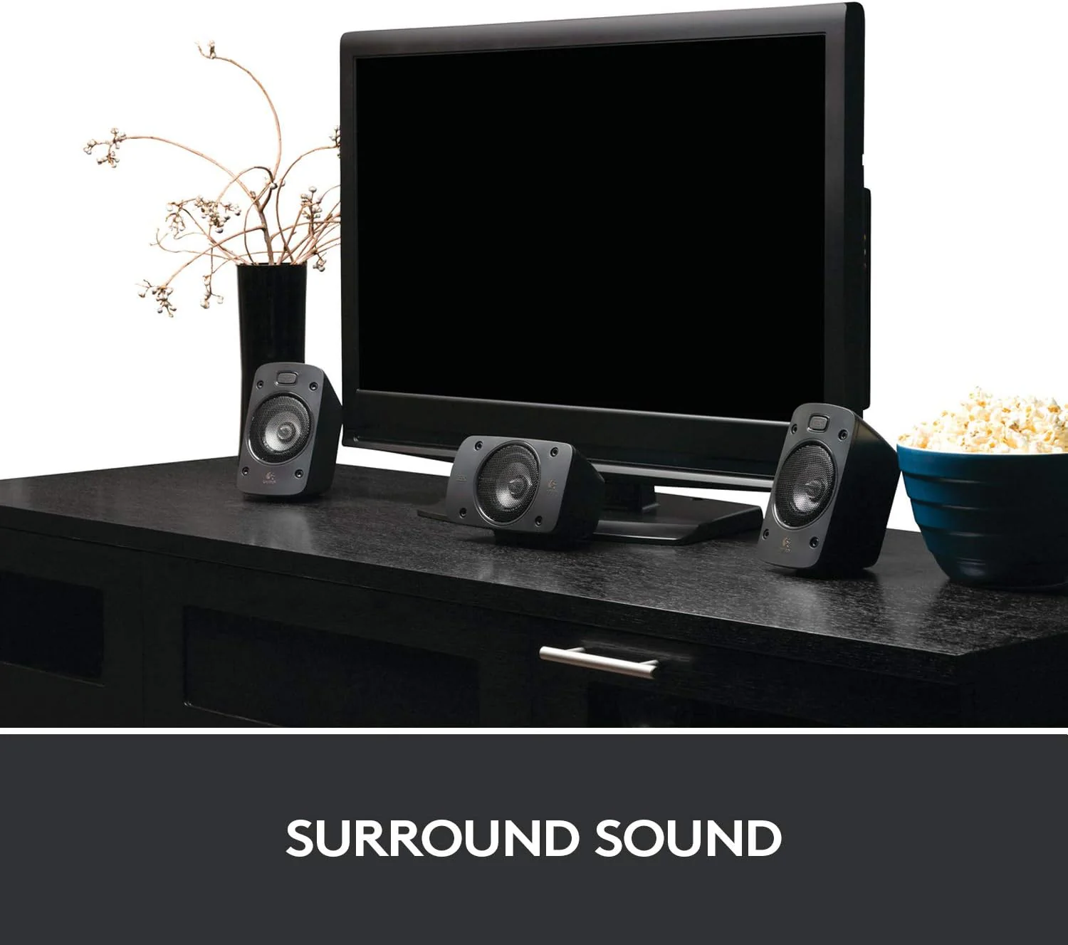 Logitech Z906 5.1 Sound System, Lautsprecher mit 1000 Watt Surround Sound, THX, Mehrere Audio-Eing?nge, Fernbedienung, EU Stecker, PC/PS4/Xbox/Stereo-Anlage/TV/Smartphone/Tablet - Schwarz