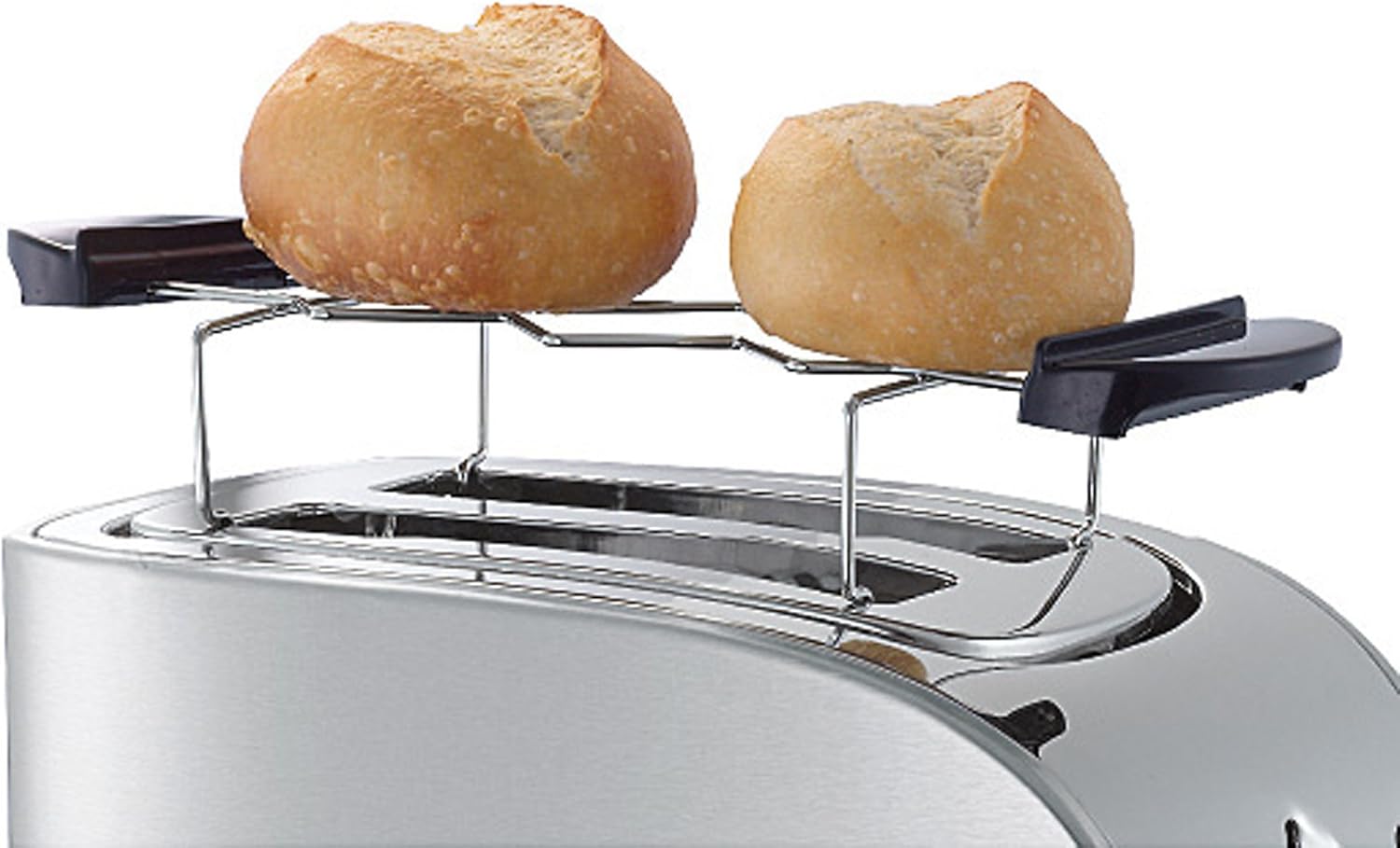 WMF Stelio Toaster 2 Scheiben Edelstahl, Doppelschlitz Toaster mit Brtchenaufsatz, Bagel-Funktion, 7 Brunungsstufen, 900 W, Toaster edelstahl matt