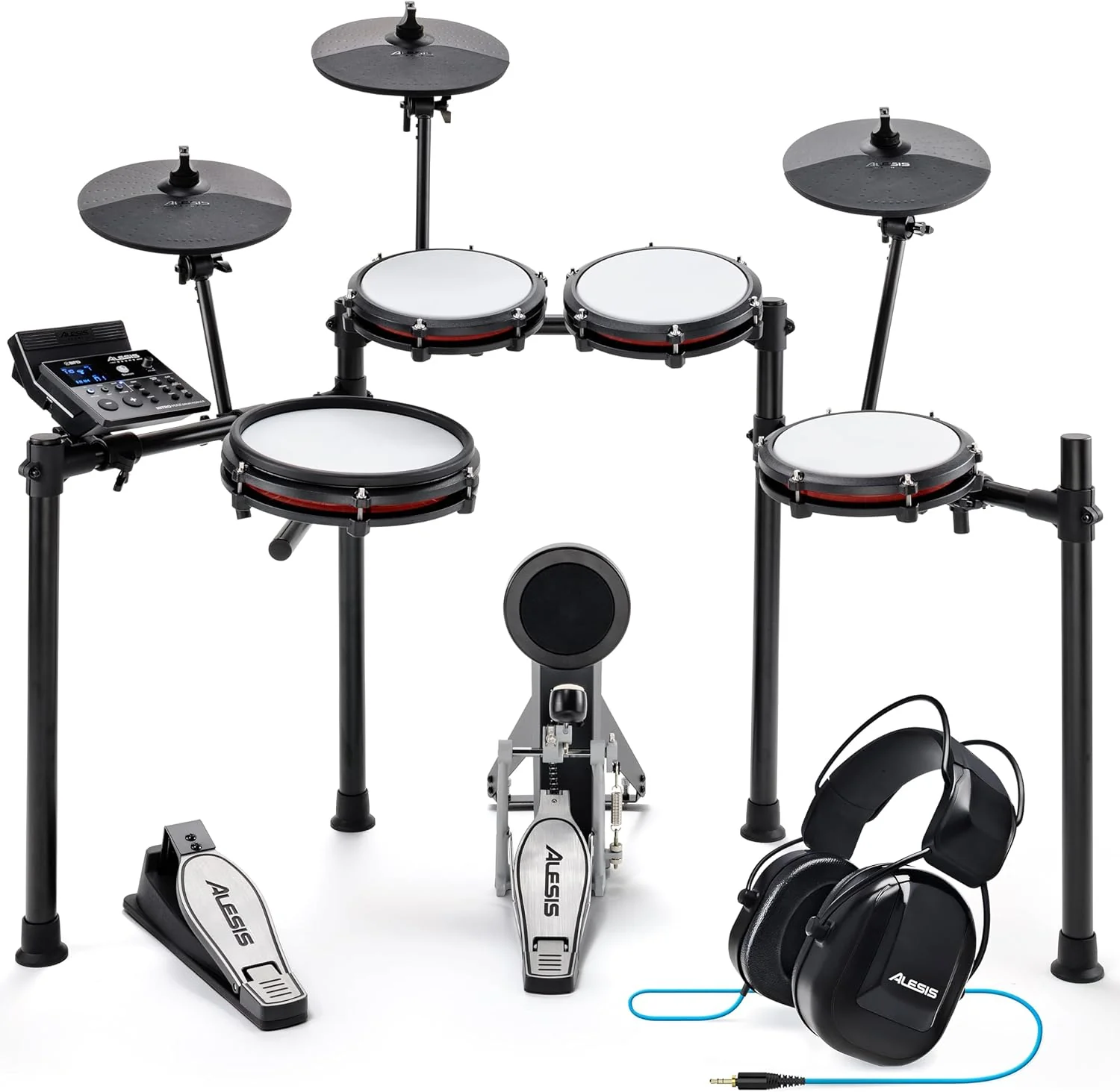 Alesis Nitro Max Kit - Compact Electronic Drum Kit with Silent Mesh Patches, 10