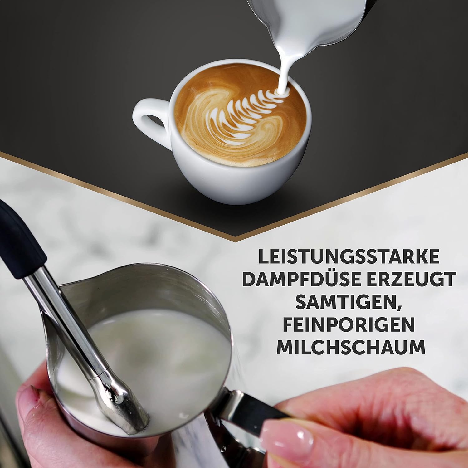 Breville Barista Max Siebträgermaschine | Espressomaschine/Kaffeemaschine mit integriertem Mahlwerk und Milchaufschäumer| 2,8-l-Wasserbehälter | Italienische Pumpe mit 15 Bar | Edelstahl [VCF126X]