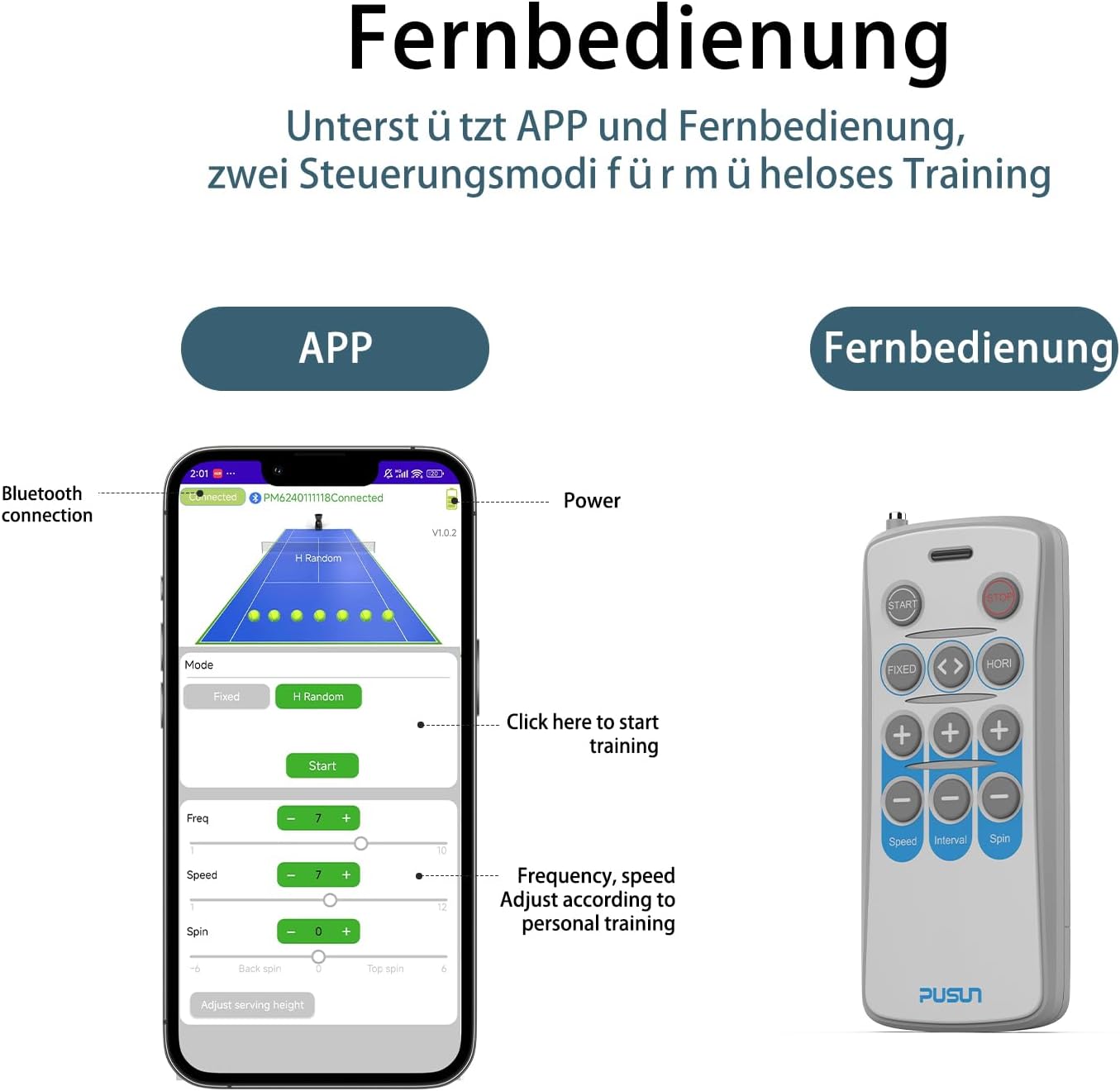PT-MINIPro Tragbare Tennisballmaschine - Leichte Indoor-Tennismaschine mit APP-Steuerung, 65-Ball-Kapazität & Lehrsystem, Intelligenter Tennistrainer für Schulen (3-5 Stunden Akku)