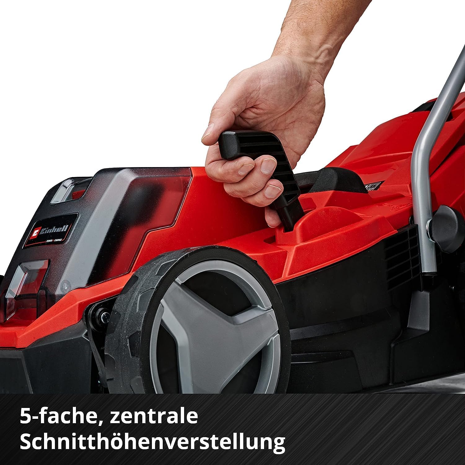 Einhell Akku-Rasenmher GE-CM 18/33 Li Kit Power X-Change (18 V, 33 cm Schnittbreite, bis 200 m, Brushless, 30L Fangkorb, 25-65 mm Schnitthhe, inkl. 4,0 Ah Akku + Ladegert)