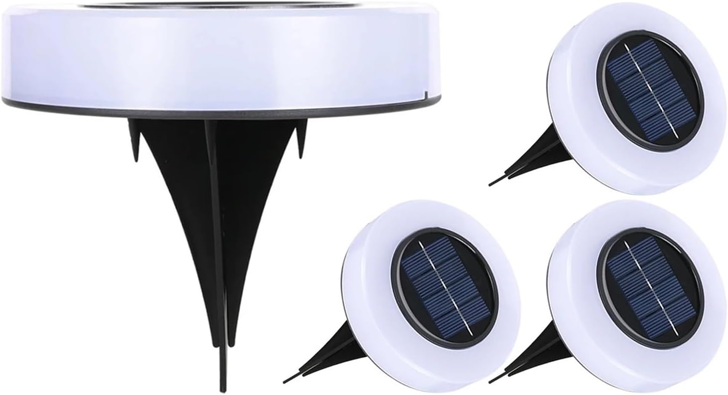 So Power Disk Lichter für den Außenbereich, 8 x 12 LEDs, 4 x 8 Stück, energieeffiziente Landschaftsbeleuchtung für Rasen (Warmweiß, 8 Stück)