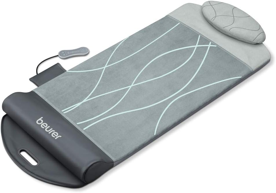 Beurer MG 280 Yoga- und Stretchmatte, zur Dehnung der Muskulatur und Entspannung, Massagematte für Nacken, Schultern und Rücken, faltbar, 1 Stück (1er Pack), Grau
