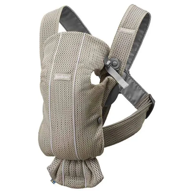 BabyBjorn Babydrager Mini 3D Mesh, Grijs Beige