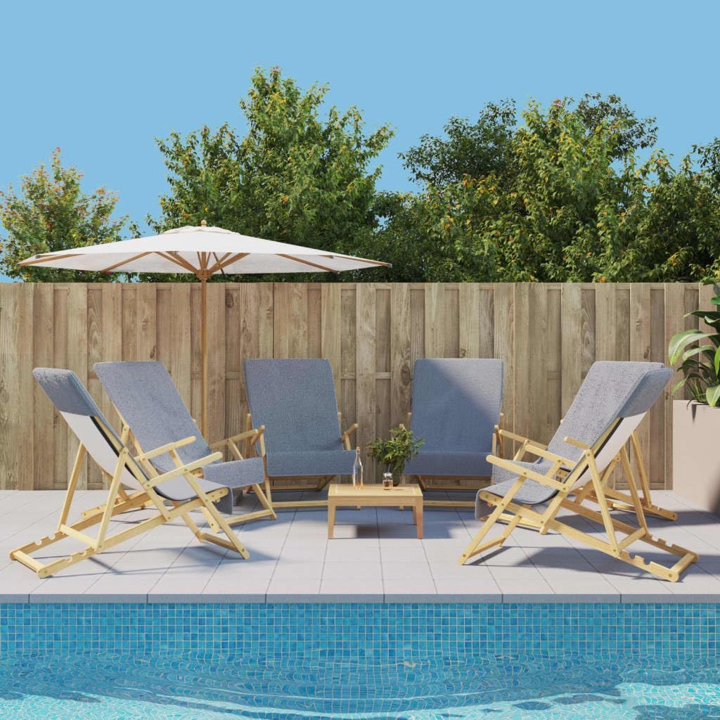 Furniture Select Strandtücher 6 Stück grau 60x135 cm Stoff 400 GSM