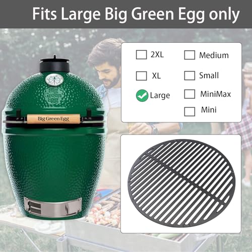 Plowo Griglie per griglia da 45,7 cm per grandi uova verdi, griglie di ricambio in ghisa per Kamado Joe KJ23RH Classic I, KJ 23RHC Classic II, KJ23NRHCI Classic III, Vision Grill VGKSS CC2, : Amazon.it: Giardino e giardinaggio