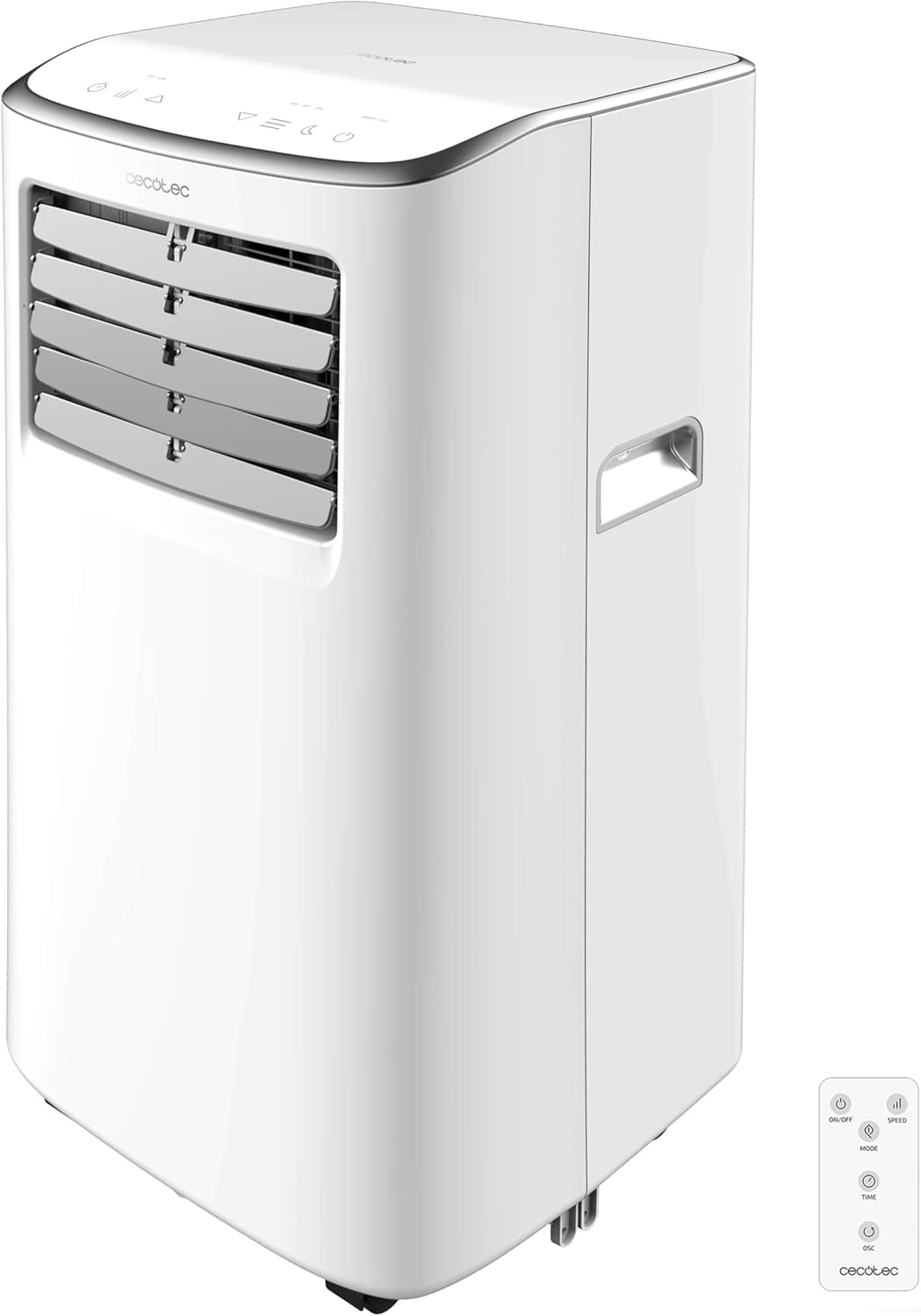 Cecotec Tragbare Klimaanlage mit Fernbedienung ForceClima 7100 Soundlos. 7000 BTU, Soundless Technology, LED -Bildschirm, 4 Modi, 2 Geschwindigkeiten, Abdeckung von bis zu 15 m2