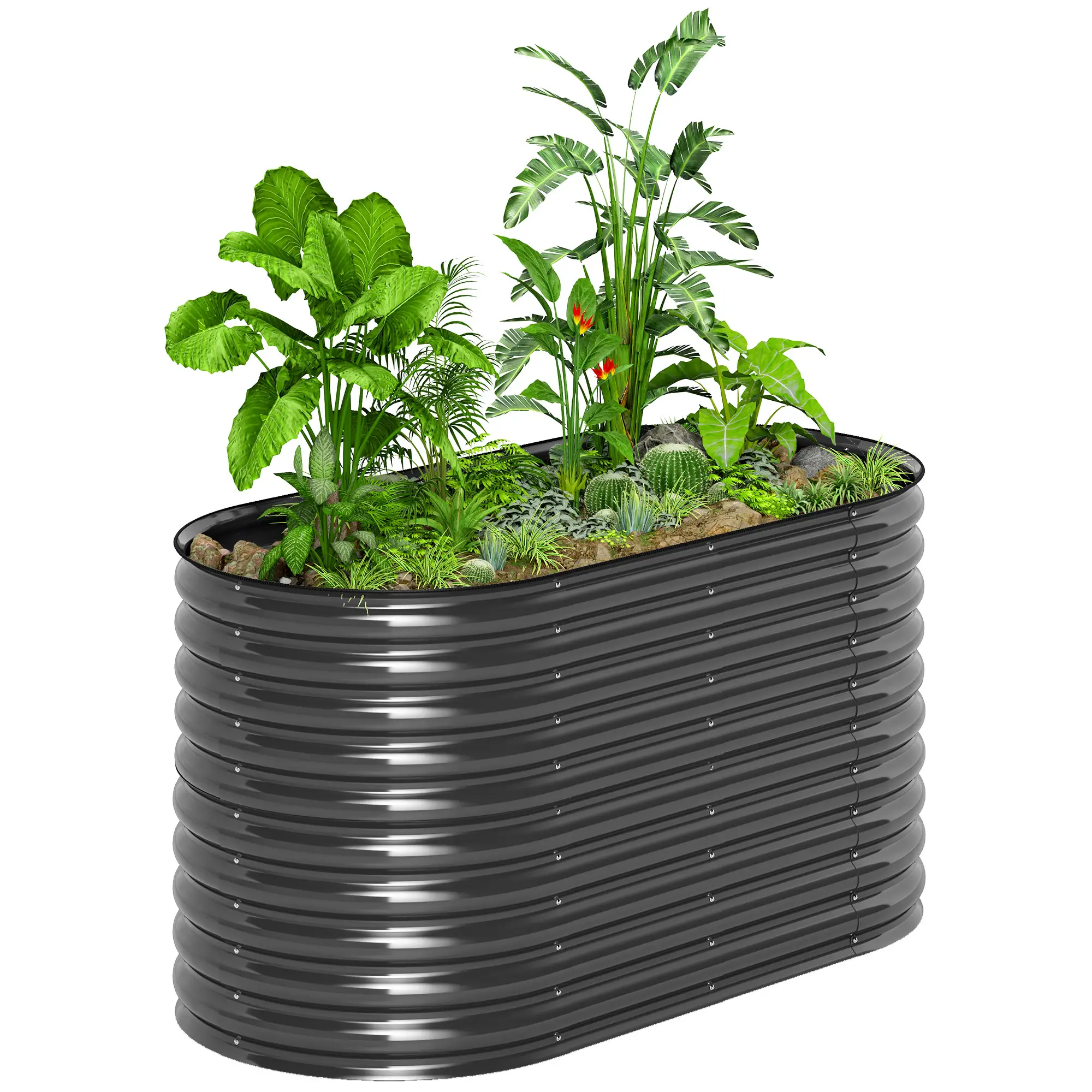 Verhoogde moestuinbak 160x80x80 cm van staal voor tuin & balkon