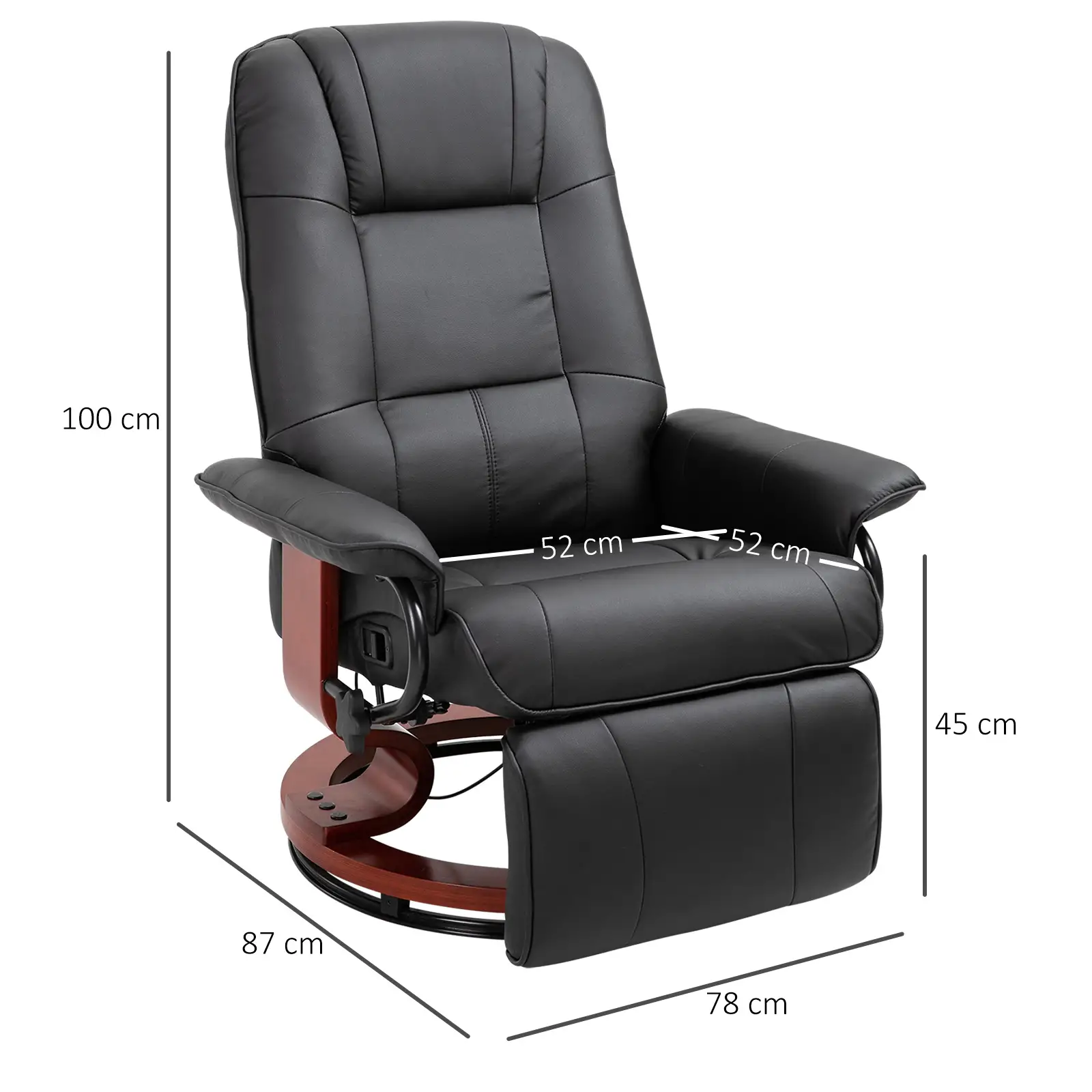 HOMCOM Relaxsessel Fernsehsessel 145° verstellbar drehbar
