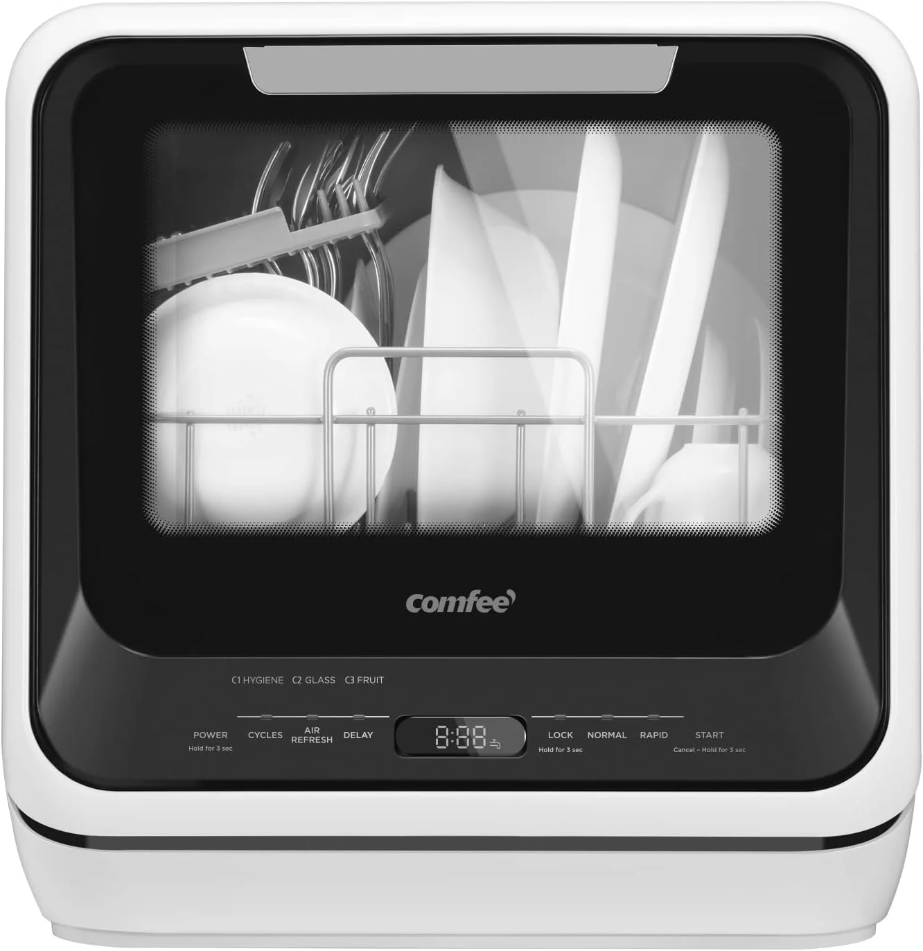COMFEE' Portable Mini Dishwasher Countertop with 5L Built-in Water Tank