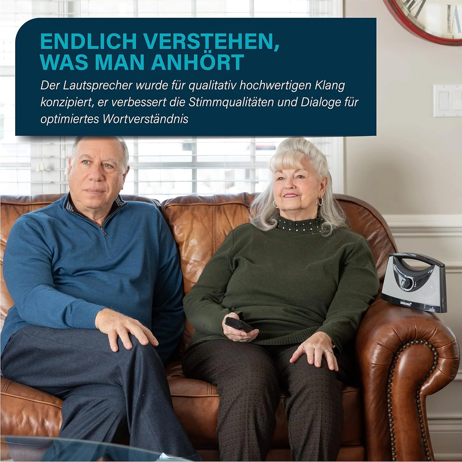 SEREONIC Draagbare Draadloze TV Luidsprekers voor Smart TV �C Ideale Luidspreker voor Televisies zonder Dreunend Geluid �C Draadloze TV Luidspreker voor Slechthorenden en Senioren �C Bereik 30 m