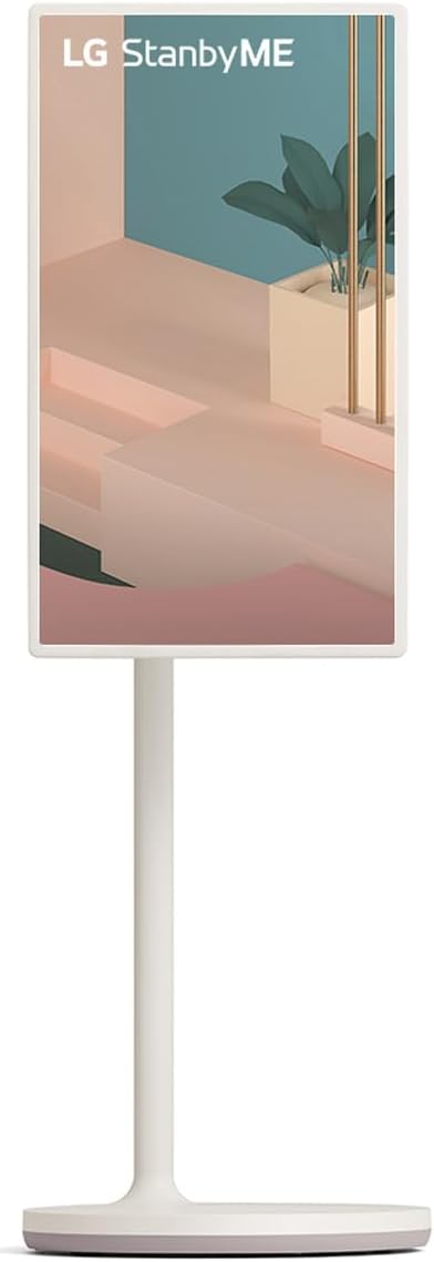 LG 27ART10 TV 68cm (27 Zoll) Lifestyle TV StanbyME (Touch Screen, 60 Hz, integrierter Akku, Streaming Apps), Beigefarben