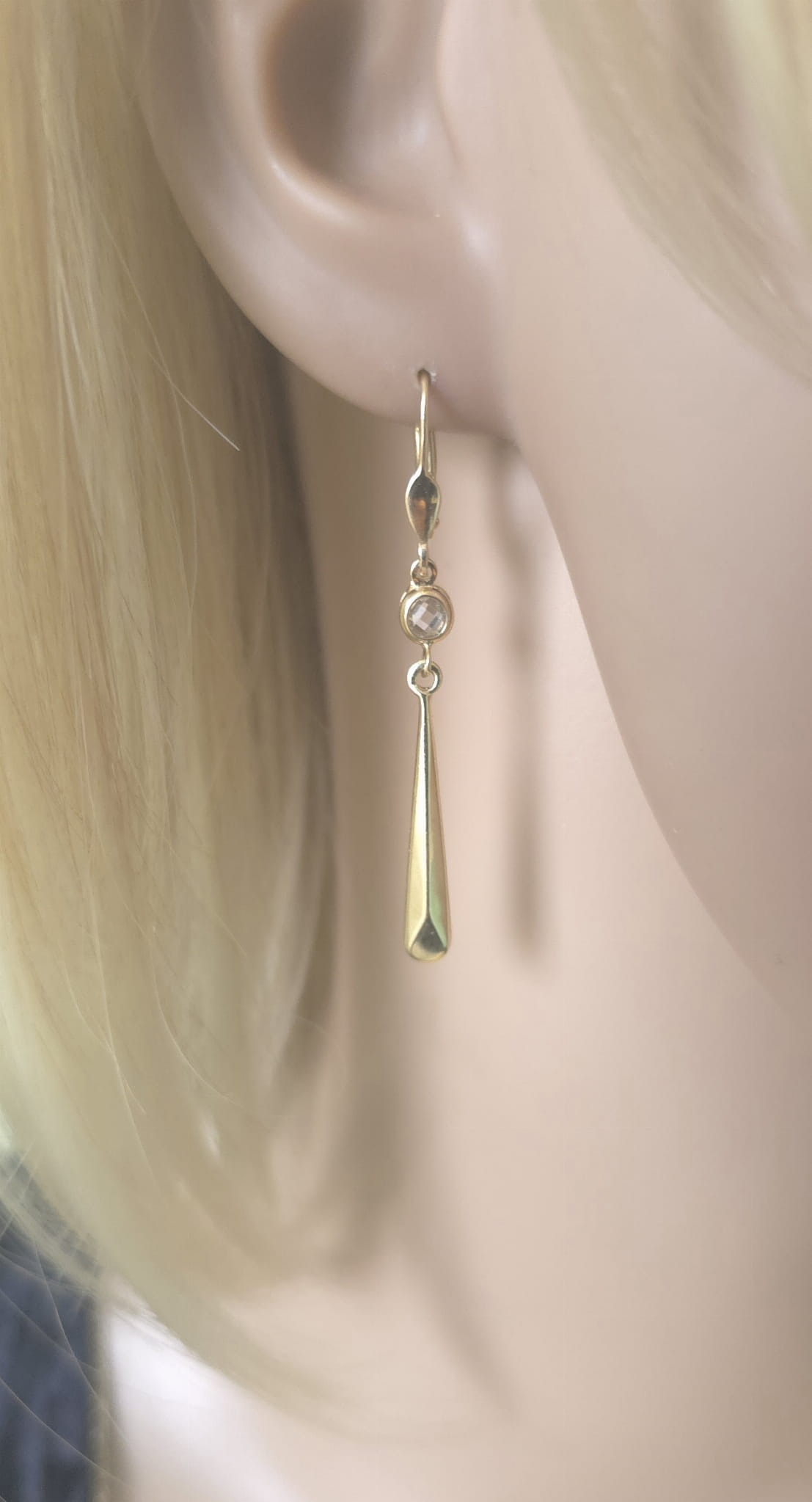 Złote kolczyki wiszące Próby 585