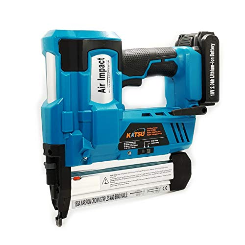 KATSU Tools Pistola cucitrice chiodatrice a batteria industriale 18V con batteria 2.0Ah, compatibile con chiodi 18GA, inclusi chiodi 200 x 40 mm e graffette 200 x 32 mm : Amazon.it: Fai da te