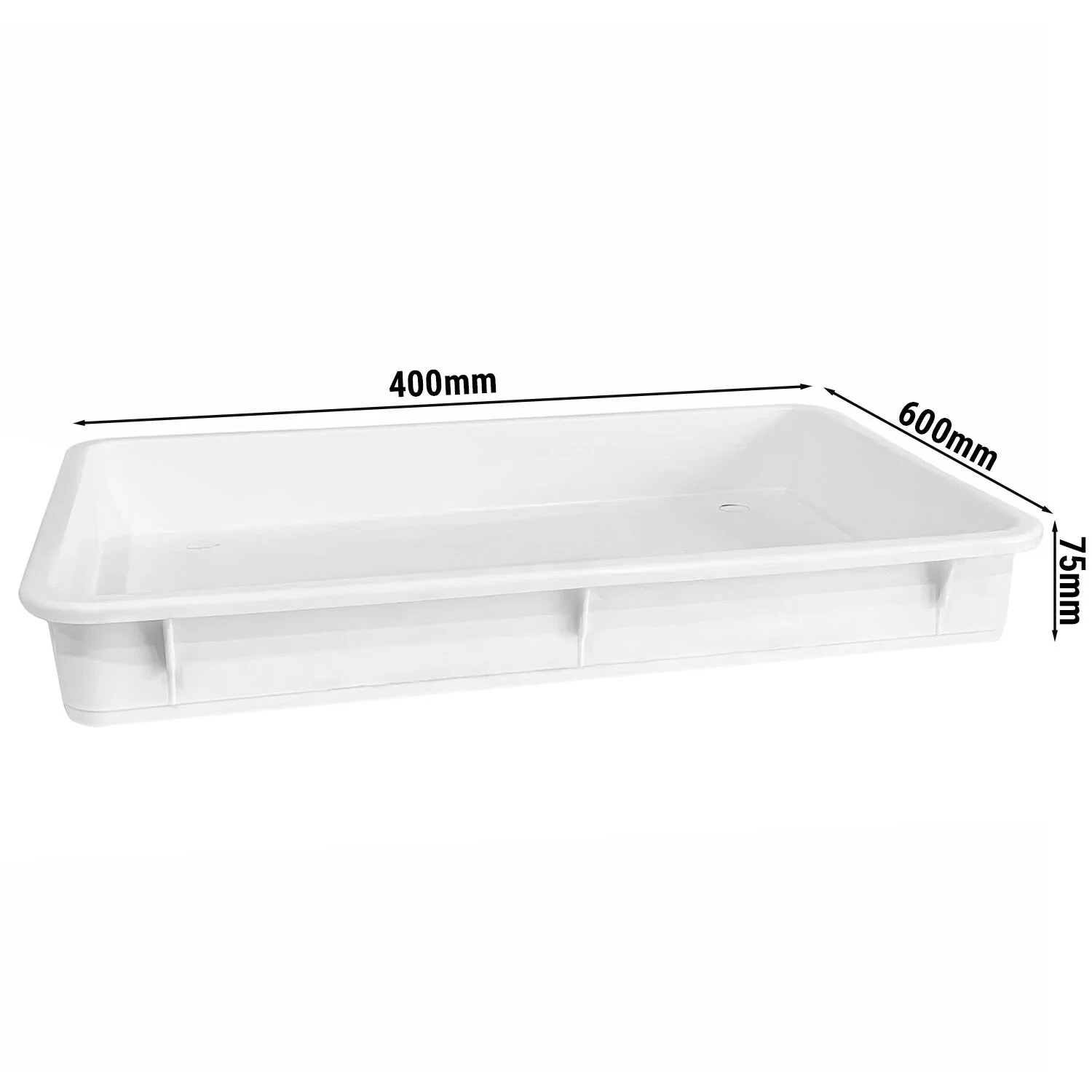 Hevekasse-sett - 8 beholdere og 1 lokk - EN 600x400 - H?yde: 75 mm - Polypropylen - hvit