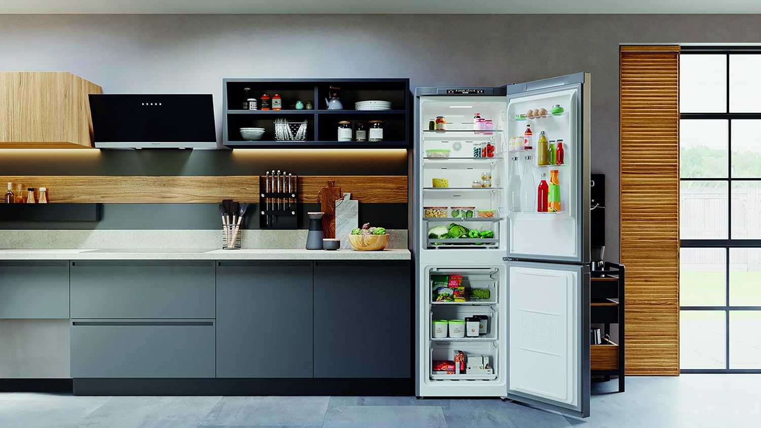 Bauknecht KGN 18D13IN Kühl-Gefrier-Kombination/EEK D /191,2 cm Höhe /201 kWh/Jahr/104L Gefrierteil/leise 34dB /Active Oxygen/Total NoFrost/Active-Inverter-Kompressor/Active Fresh, Silber