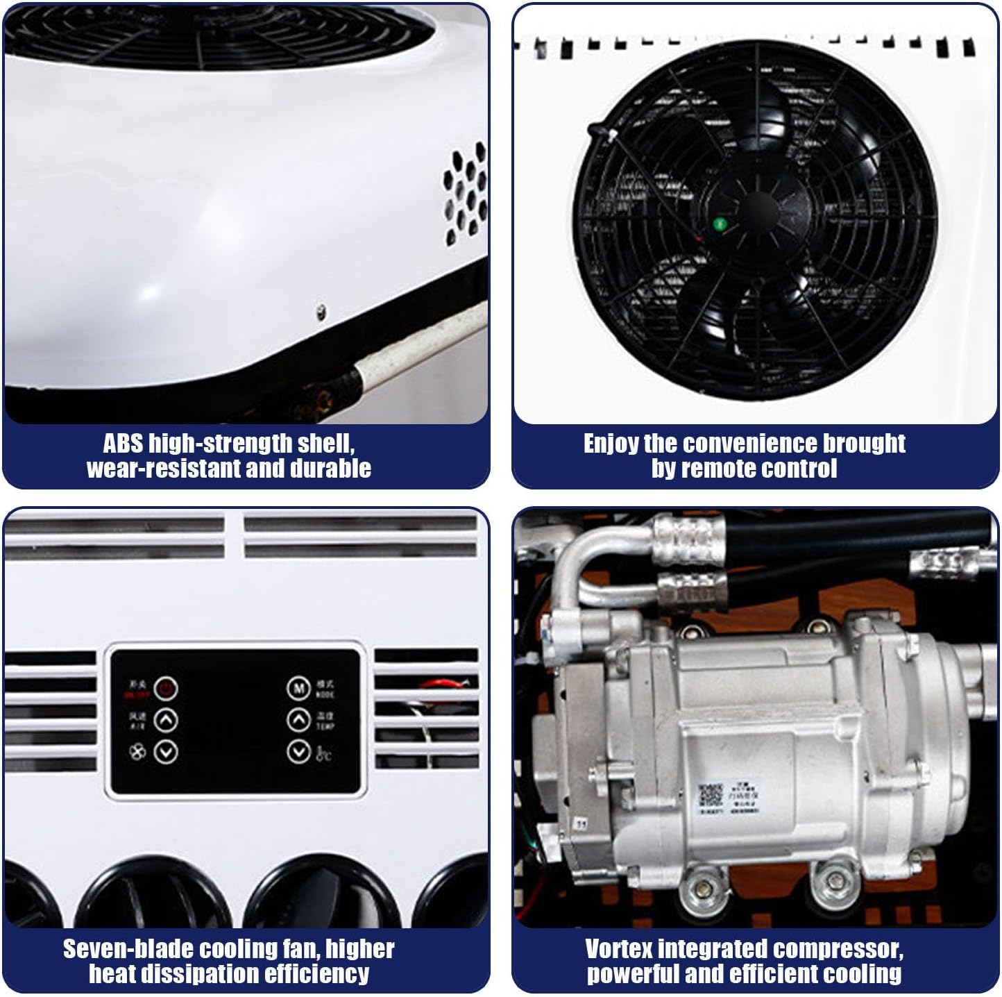 Dc 12 V/24 V Wohnmobil-Dachklimaanlage, Leise Klimaanlage Wohnwagen, Parkklimaanlage, 2200W Kühlfunktion, Klimaanlage Für LKW, Wohnmobil, Bagger, Camper 24V