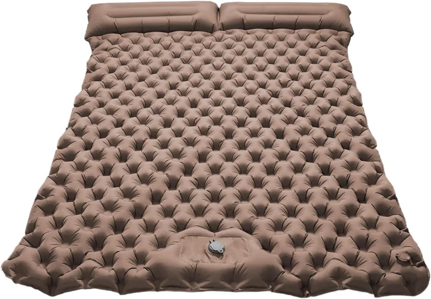 Camping Air Matt Doppel-Isomatte, aufblasbare Matte mit Kissen, Matratze, Wanderung, wasserdicht, faltbar(Desert Yellow)
