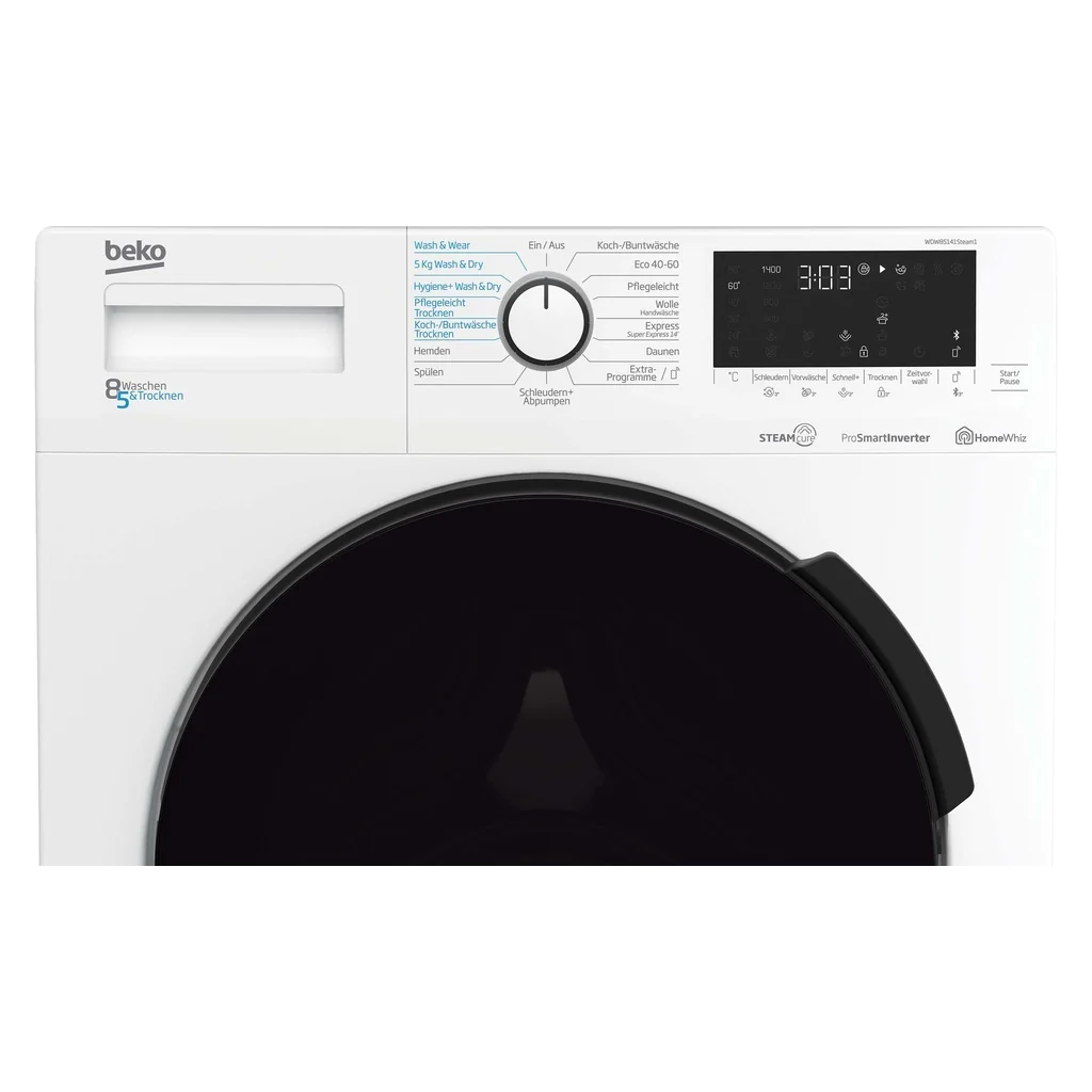 Beko Was-droger met XL-deur BT, 1400 tpm, stoomfunctie WDW85141Steam1