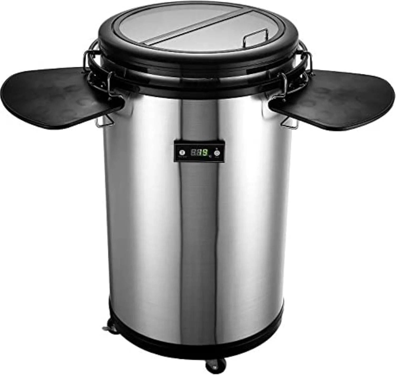 Syntrox 50 l koelvat | Koelton | Drankvat | Partykoeler | Flessenkoeler Salaron, voor evenementen, met glazen deksel, temperatuurweergave, 75 watt (Zwart)