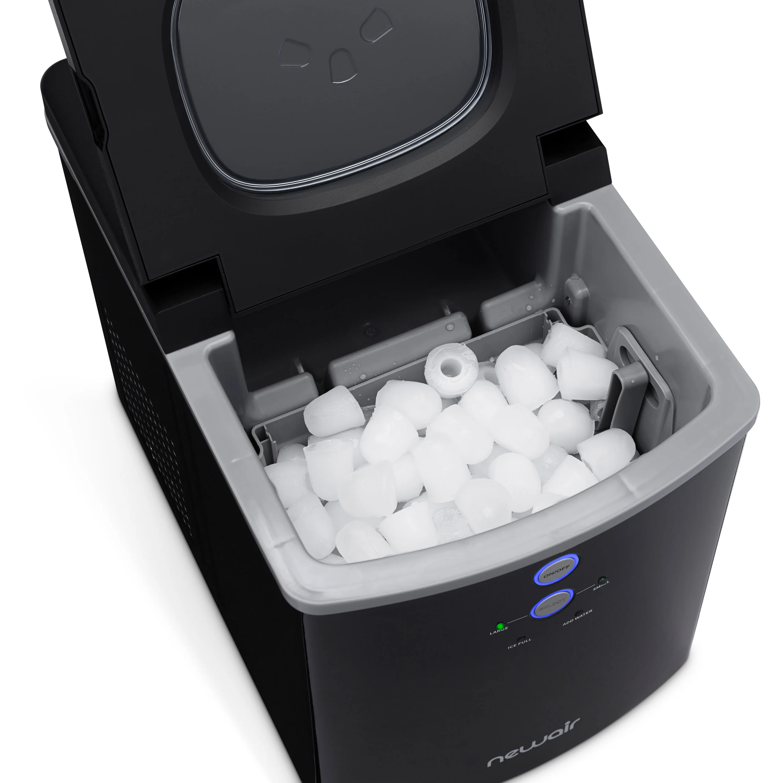 2025 Newair? IJsblokjesmachine voor op het aanrecht. Bullet Ice, 15 kg/dag �C Zwart