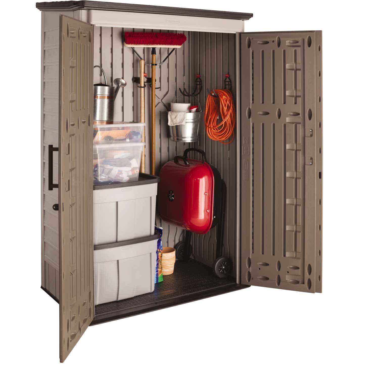 2025 Rubbermaid Outdoor Storage Shed. 52 Cu.Ft.. Weather-Resistant. Lockable Doors