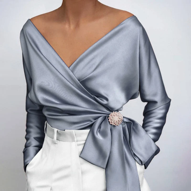 Davina - glatter, gl?nzender Stoffnbluse