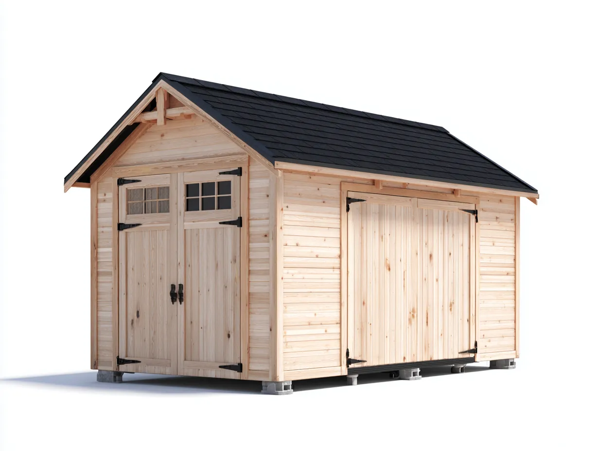 Gartenhäuser-Holz-Dachschindeln-286 x 196 x 238 cm-Natur-Schwarz-Moderner Stil