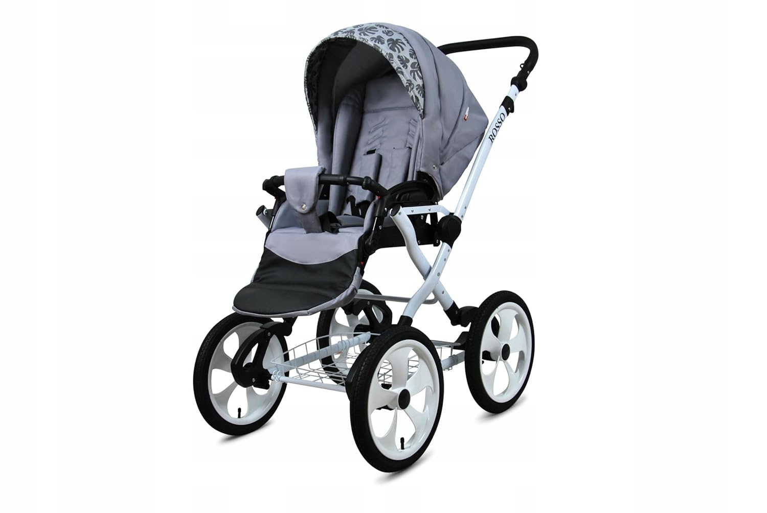 BabyLux® Bambimo Kinderwagen Set 2 in 1 - Rosso - incl. Babywanne, Buggy Sportsitz - Kinderwagenset - Kombikinderwagen mit Wickeltasche, Regenschutz, Moskitonetz, Cupholder usw.