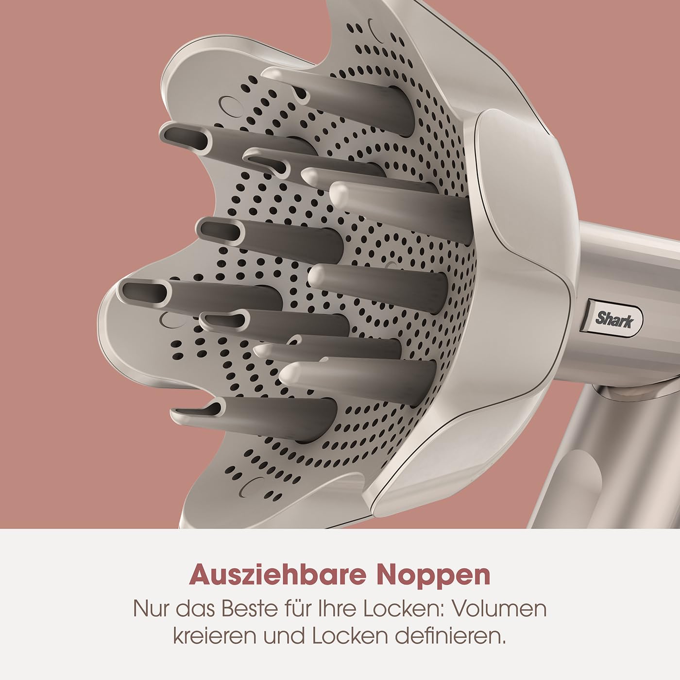 Shark FlexStyle 5-in-1 Luftstyler & Haartrockner, Auto-Wrap-Lockenaufsatz, Paddle-Bürste, Ovalbürste, Konzentrator, Diffusor, Aufbewahrungskoffer, Keine Hitzeschäden, Schwarz/Roségold, HD440EU