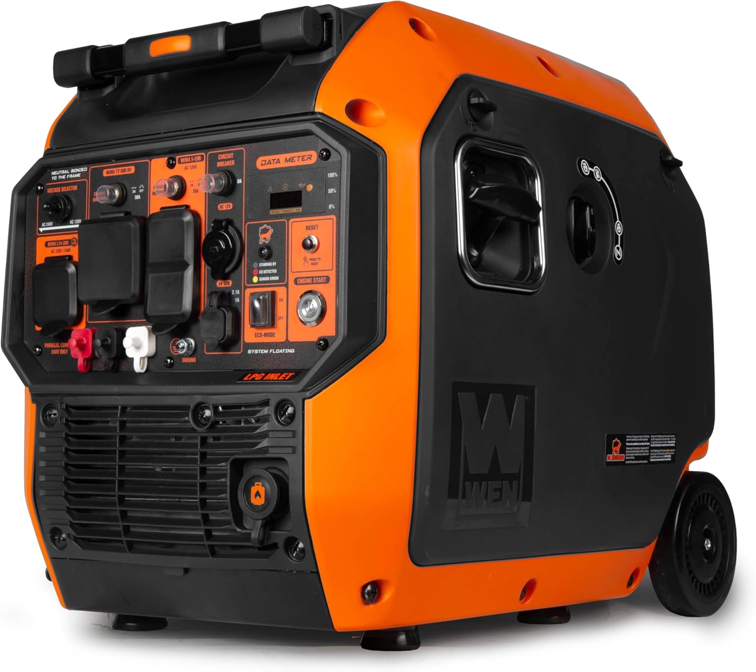 WEN 6800W Dual Fuel Inverter Generator RV-Ready CO Watchdog