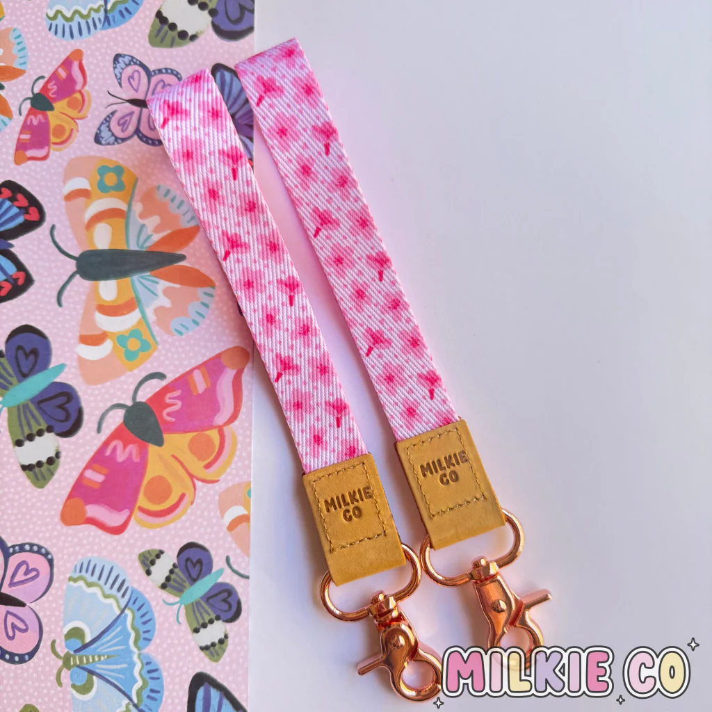 Cherry Blossom Fabric Wristlet