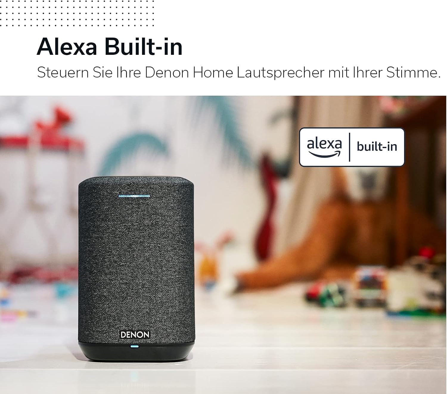 Denon Home 150 Multiroom-Lautsprecher, HiFi Lautsprecher mit HEOS Built-in, Alexa integriert, WLAN, Bluetooth, USB, AirPlay 2, Hi-Res Audio, schwarz