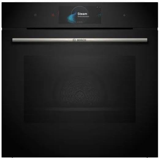 HSG7584B1 Serie 8 Smarter Einbau-Dampfbackofen, 60 x 60 cm, 1 L Wassertank, Digitaler Bedienring, TFT-Touchdisplay Pro, Perfect Steam Dampfsensor, Dampf-Funktion Plus, Heißluft sanft