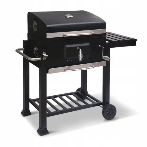 DUŻY GRILL WĘGLOWY XXL REGULOWANY ŻELIWNY RUSZT 78x42,5mm 3 PÓŁKI LUND