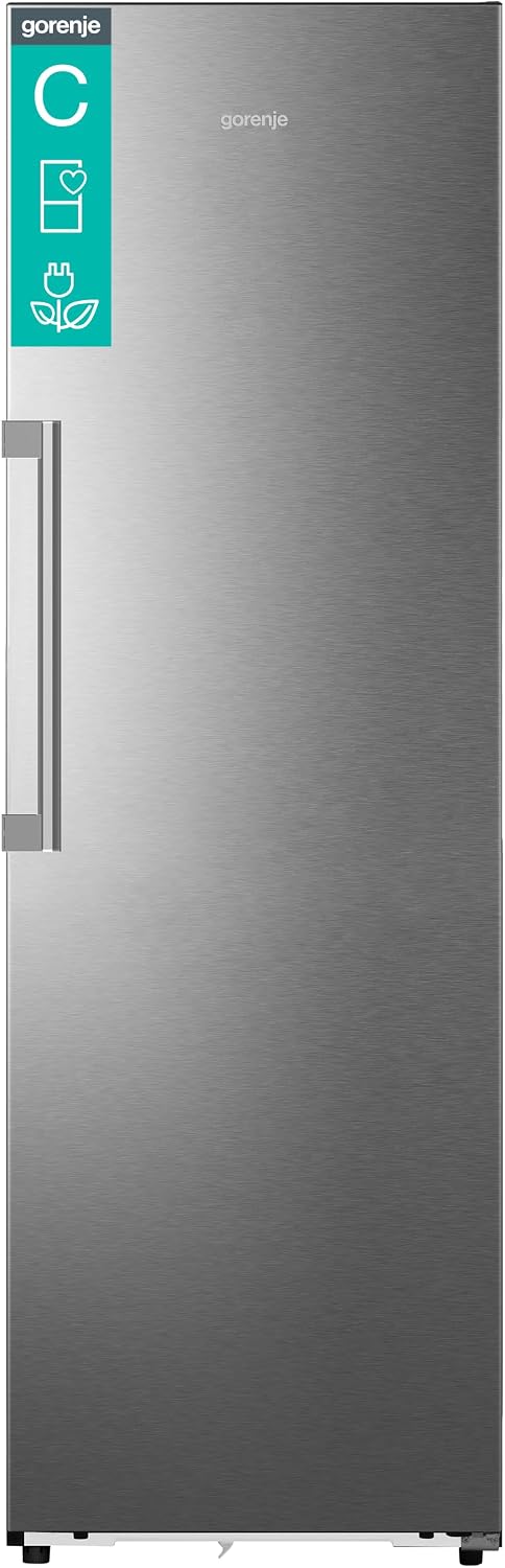 Gorenje RN618C6X6WF Kühlschrank, 372 Liter, SmartFit, 185cm Höhe, CrispZone mit Feuchteregler, Wifi, Flaschenhalter, Easy-open Griff, Inverter, BxHxT: 59,5×185,6×60 cm, Edelstahl
