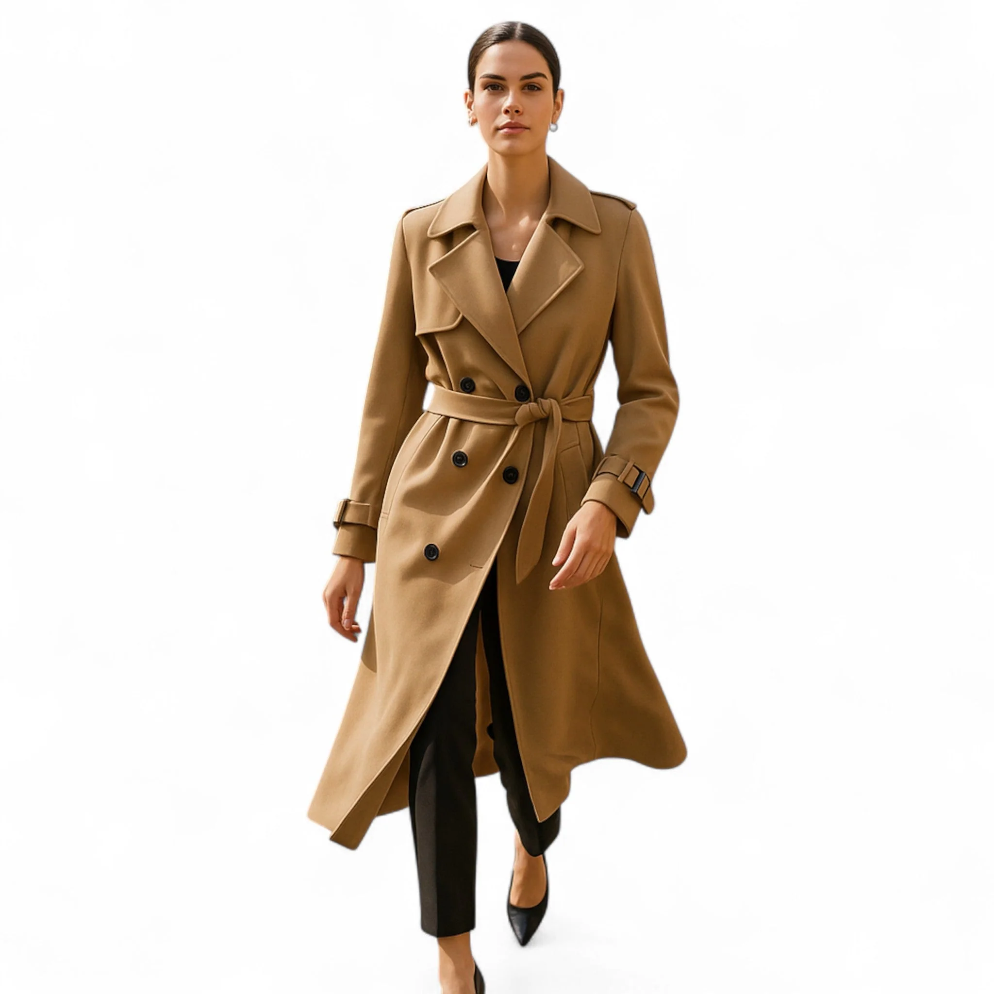 Vintage-Trenchcoat f��r Damen mit modernem, ikonischem Schnitt