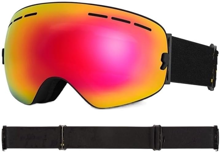 Motorradbrille zum Skifahren UV400-Schutz Skifahren Schneebrille Skibrille Männer Frauen Snowboardbrille Brille Anti-Fog-Skimaske Reitbrille (Color : E)