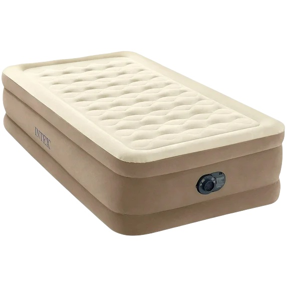 Intex Ultra Plush Fiber Tech luchtbed �C eenpersoons met ingebouwde pomp