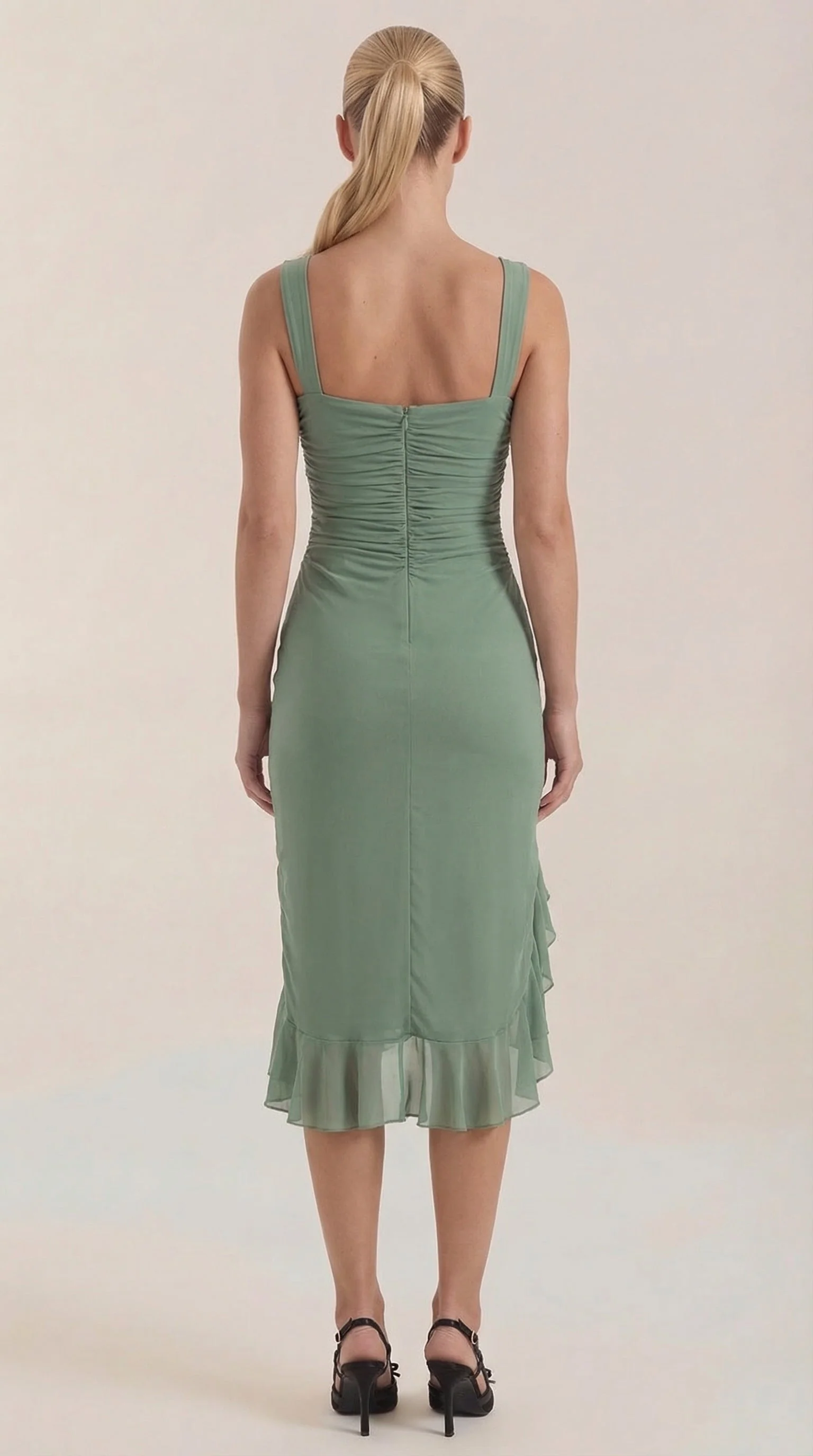Midi-Kleid mit R��schen