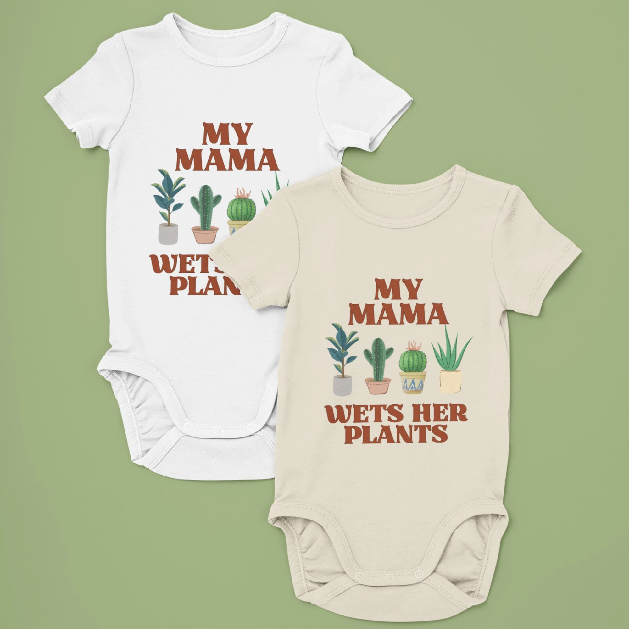 Gift for Plant Mom Baby Bodysuit, My Mama Wets Her Plants