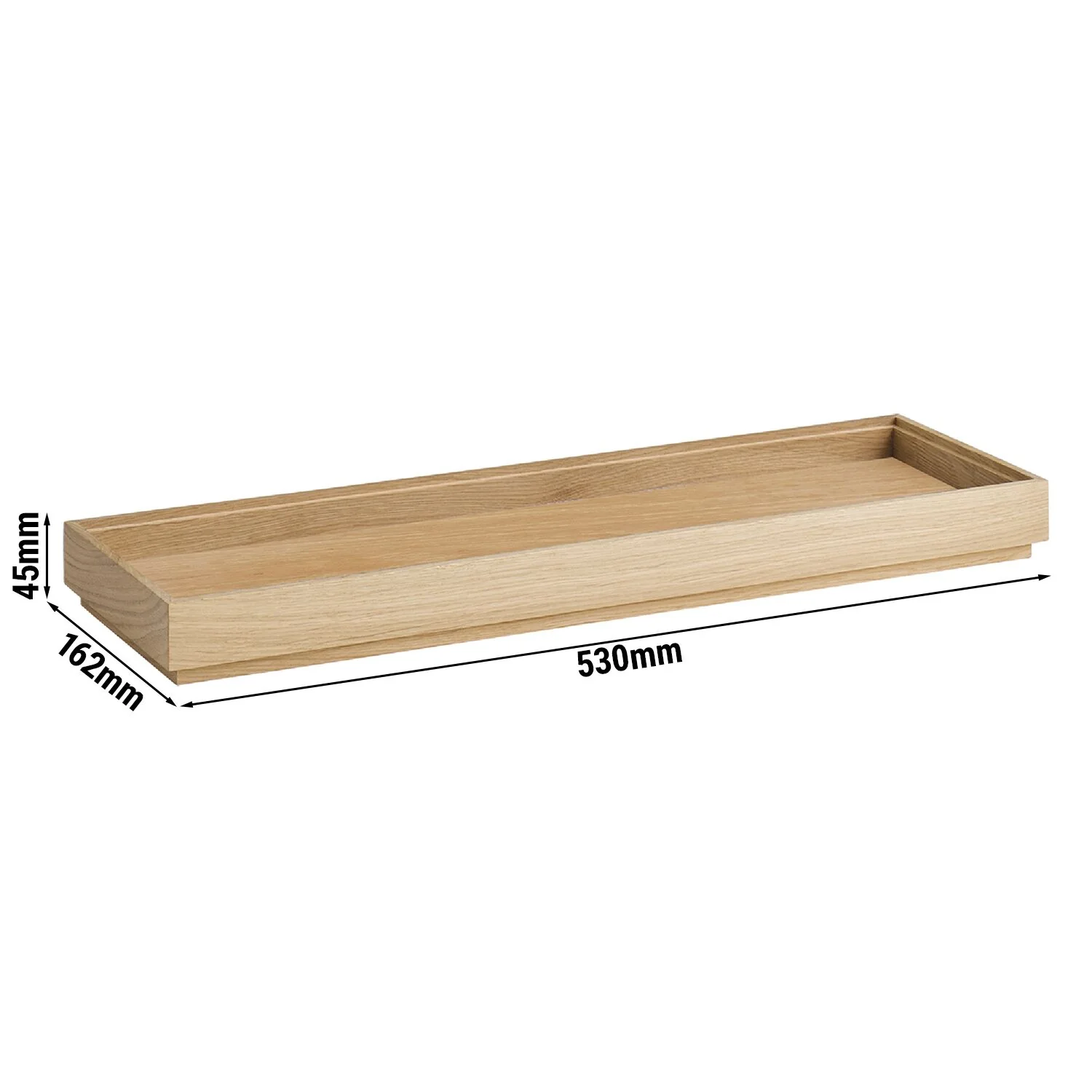 Trekasse - VALO - i eik (oljet) - 530x162x45 mm - passer til GN 2/4