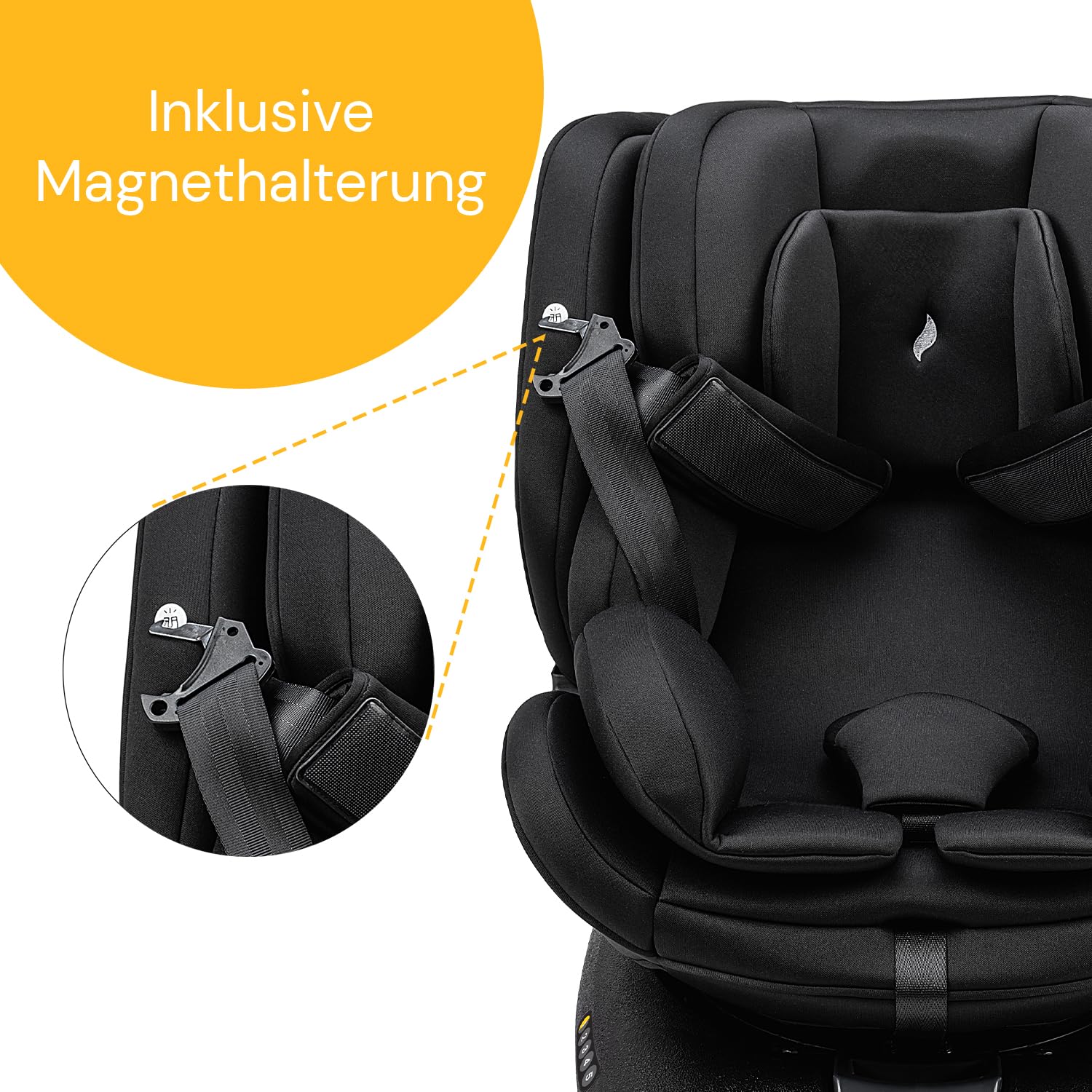 Osann Eno360 i-Size, drehbarer Kindersitz 40-150 cm, Reboarder mit Isofix, Baby Autositz �C Dark Grey Melange
